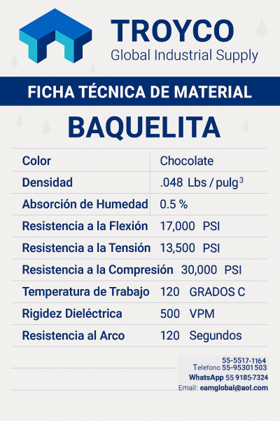 FICHA TECNICA DE BAQUELITA